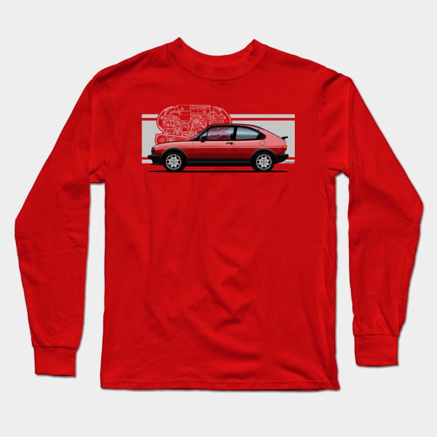 The iconic classic compact car designed by Giugiaro Long Sleeve T-Shirt by jaagdesign